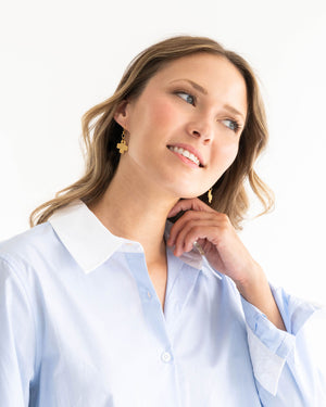 Mini Square Cross Earrings
