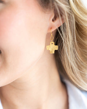 Mini Square Cross Earrings