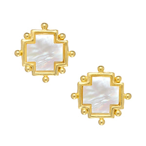 Mother of Pearl Cross Studs