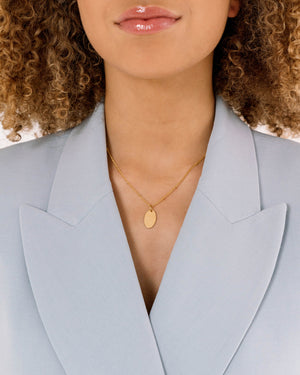 Dainty Oval Pendant Necklace