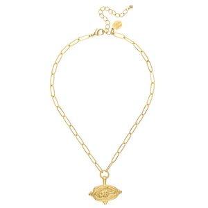 Wild Boar Intaglio Paperclip Necklace