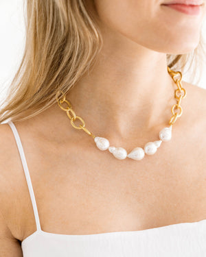 Baroque Pearl Chain Necklace
