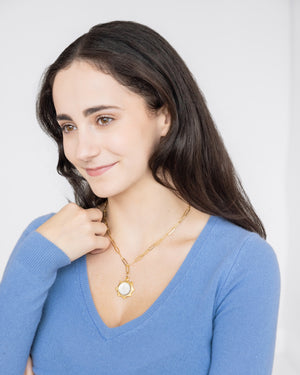 Dove Coin Paperclip Necklace