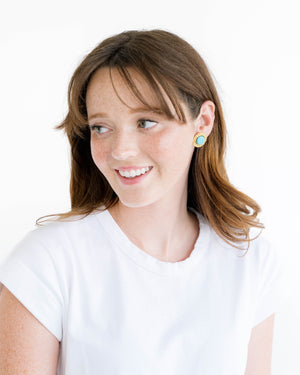 Turquoise Dotted Studs