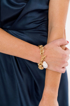 Double Link Baroque Pearl Bracelet