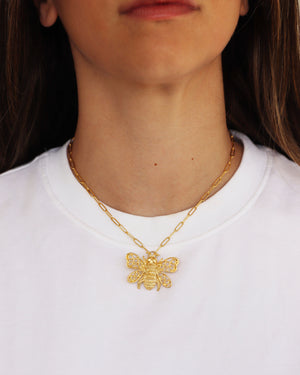 Bee Paperclip Necklace