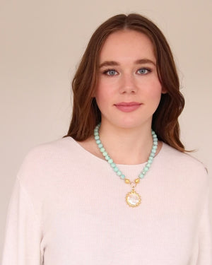 Erin Engraved Dove Agate Necklace