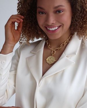 Gold Queen Bee Pendant Necklace