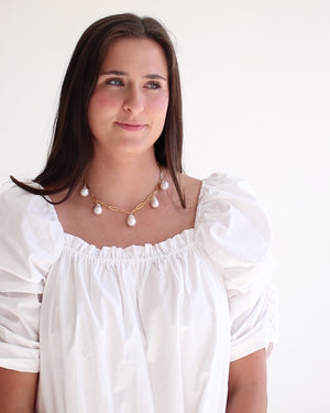 Baroque Pearl Paperclip Necklace