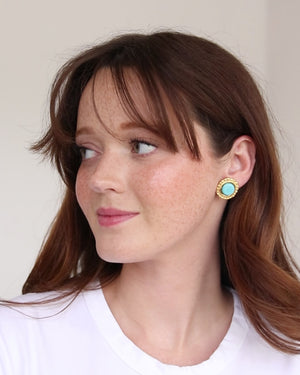 Turquoise Dotted Studs