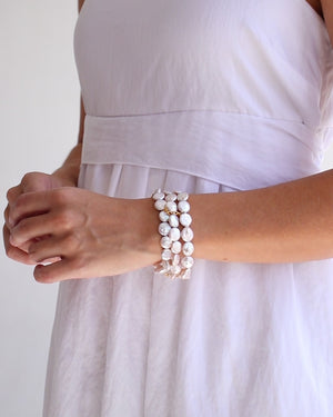 Coin Pearl Row Bracelet