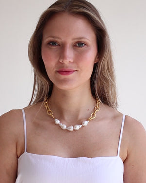Baroque Pearl Chain Necklace