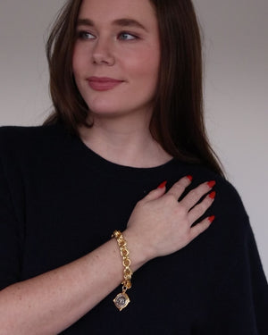 Mixed Metal Elephant Intaglio Bracelet