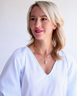 Pearl Paperclip Necklace