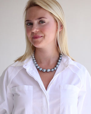 Grey Baroque Pearl Necklace