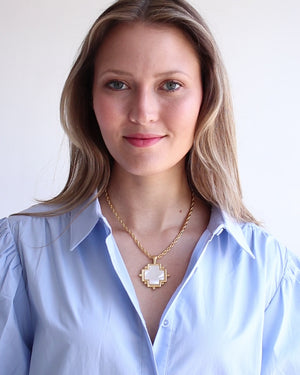 Mother of Pearl Cross Necklace