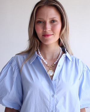 Mother of Pearl Cross Pearl Necklace