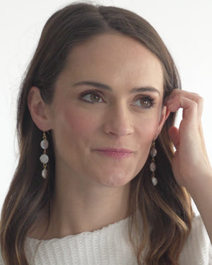 Triple Tier Pearl Drop Earrings