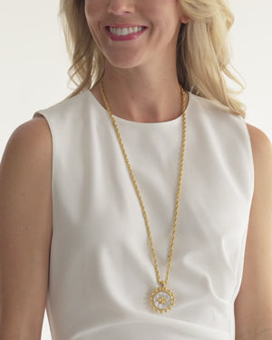 Long Mother of Pearl Bee Necklace