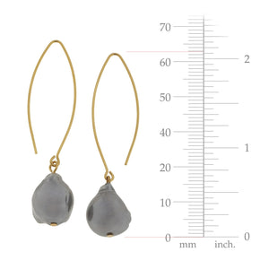 Grey Baroque Pearl Threader Earrings