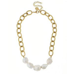 Baroque Pearl Chain Necklace