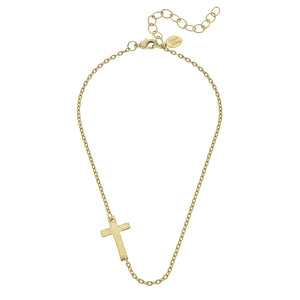 Side Cross Dainty Necklace
