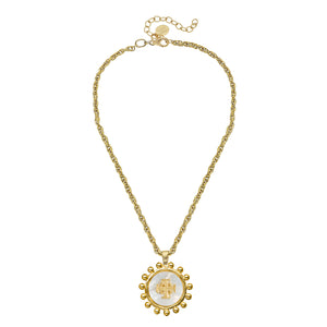 Mother of Pearl Jerusalem Cross Necklace