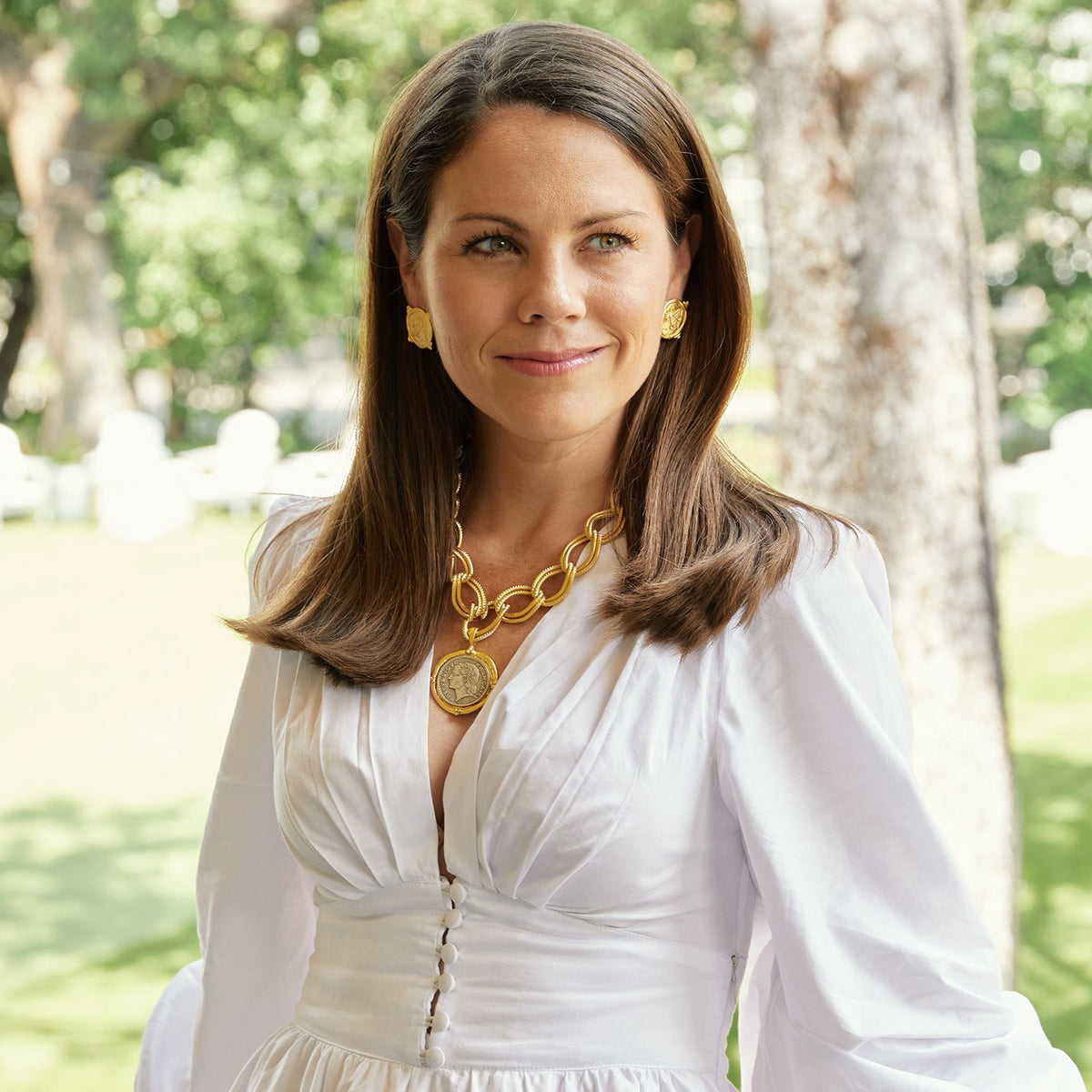 Mixed Metal Franc Chain Necklace