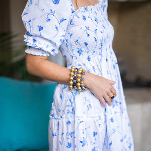 Blue & White Gold Bracelet