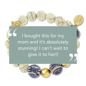 Blue & White Turquoise Stretch Bracelet