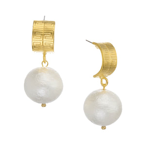 Lucille Cotton Pearl Earrings