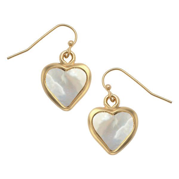 Small Mother of Pearl Heart Earrings
