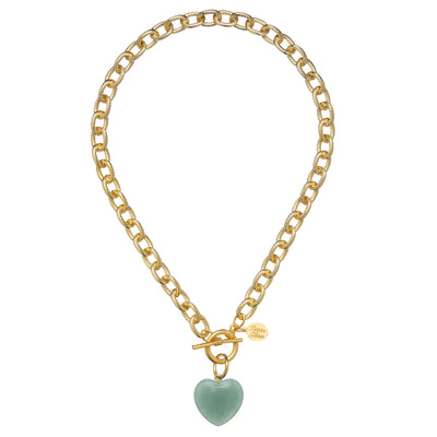 Stone Heart Toggle Necklace