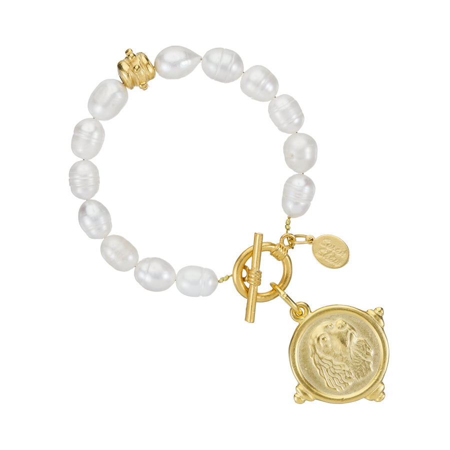 Spaniel Pearl Toggle Bracelet