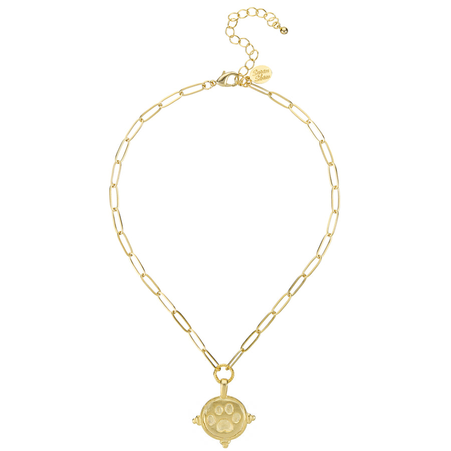 Paw Print Paperclip Necklace
