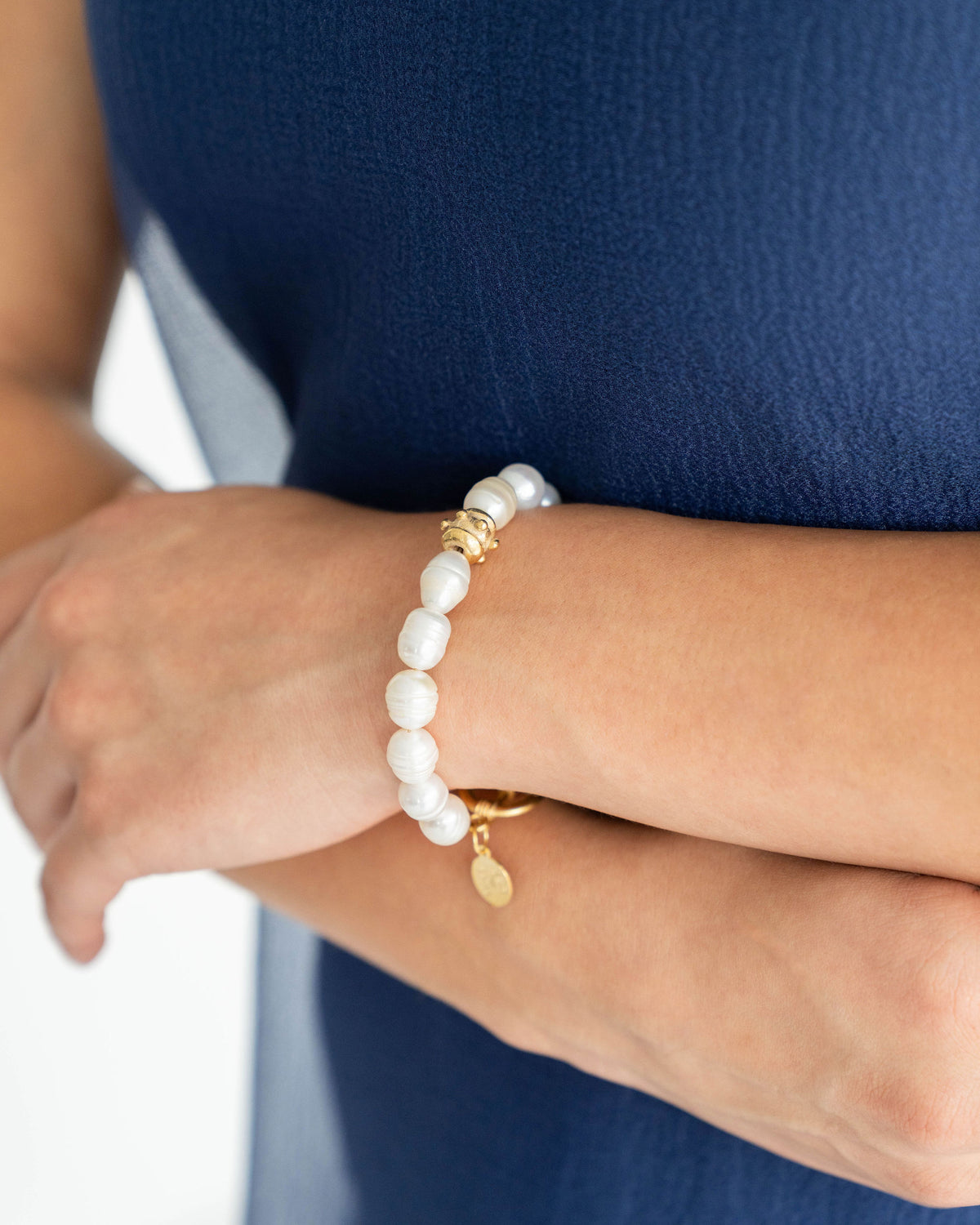 Two line pearl gold bracelet | VARA