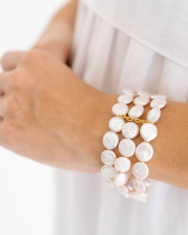 Satin Cord Bracelet Sina with Pearl Ring