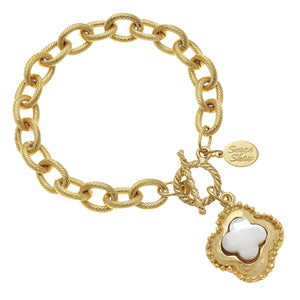 Camellia Clover Toggle Bracelet