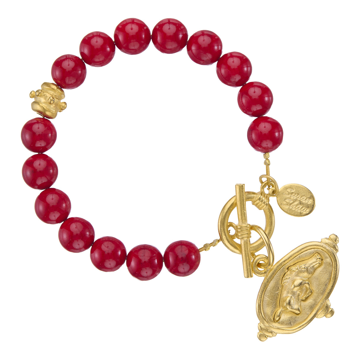 Wild Boar Red Coral Bracelet