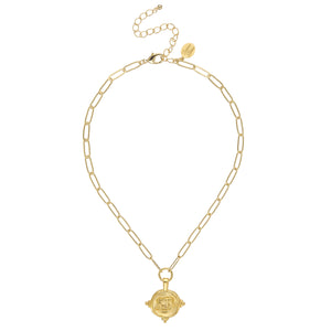 Elephant Intaglio Paperclip Necklace