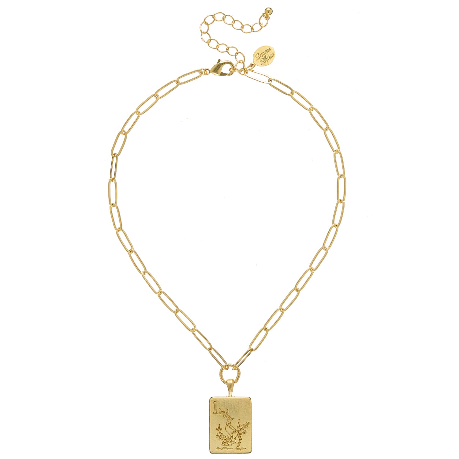 Bird Bam Mahjong Medium Paperclip Necklace - Susan Shaw