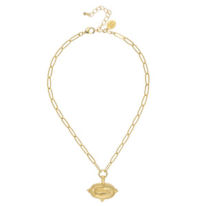 Alligator Intaglio Paperclip Necklace