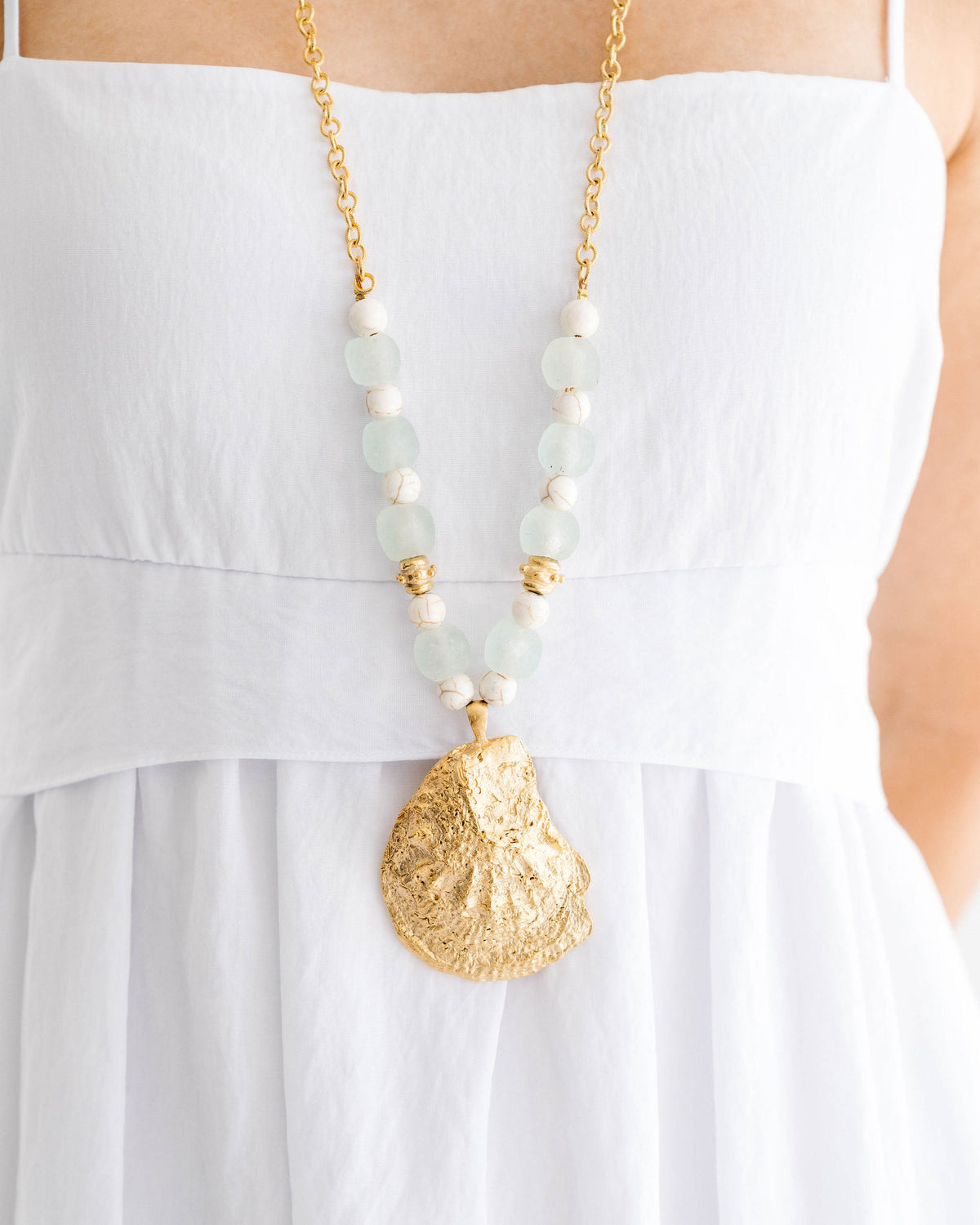 Oyster Sea Glass Necklace