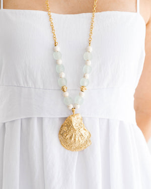 Oyster Sea Glass Necklace