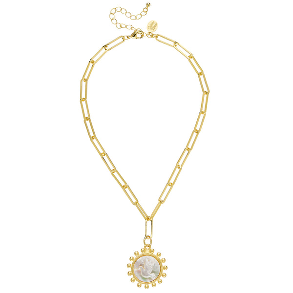 Emily Engraved Dove Necklace