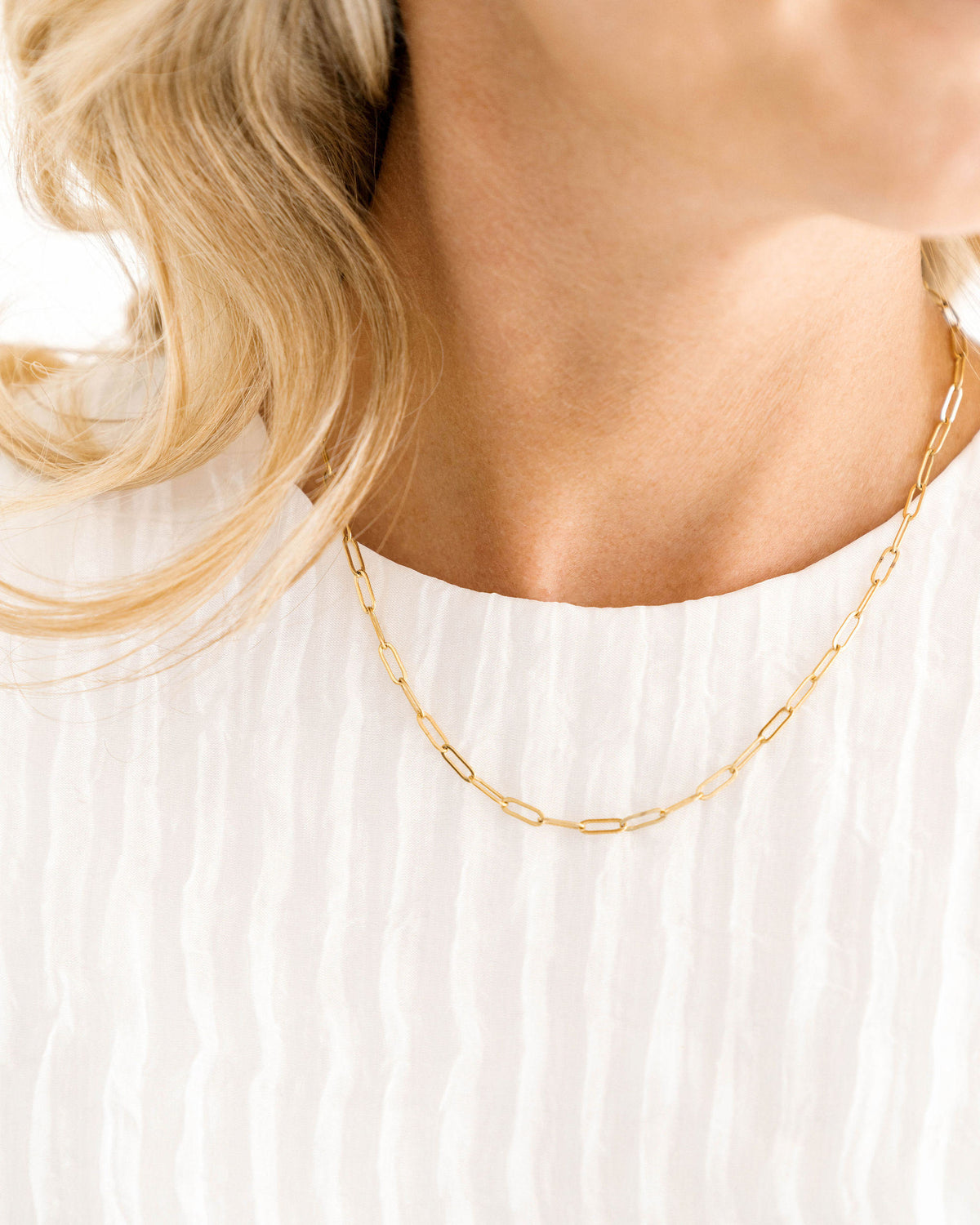 Fine Paperclip Chain Necklace in Solid 9k Yellow Gold – REBELLIOUS GRACE