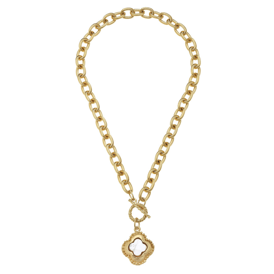 Camellia Clover Toggle Necklace