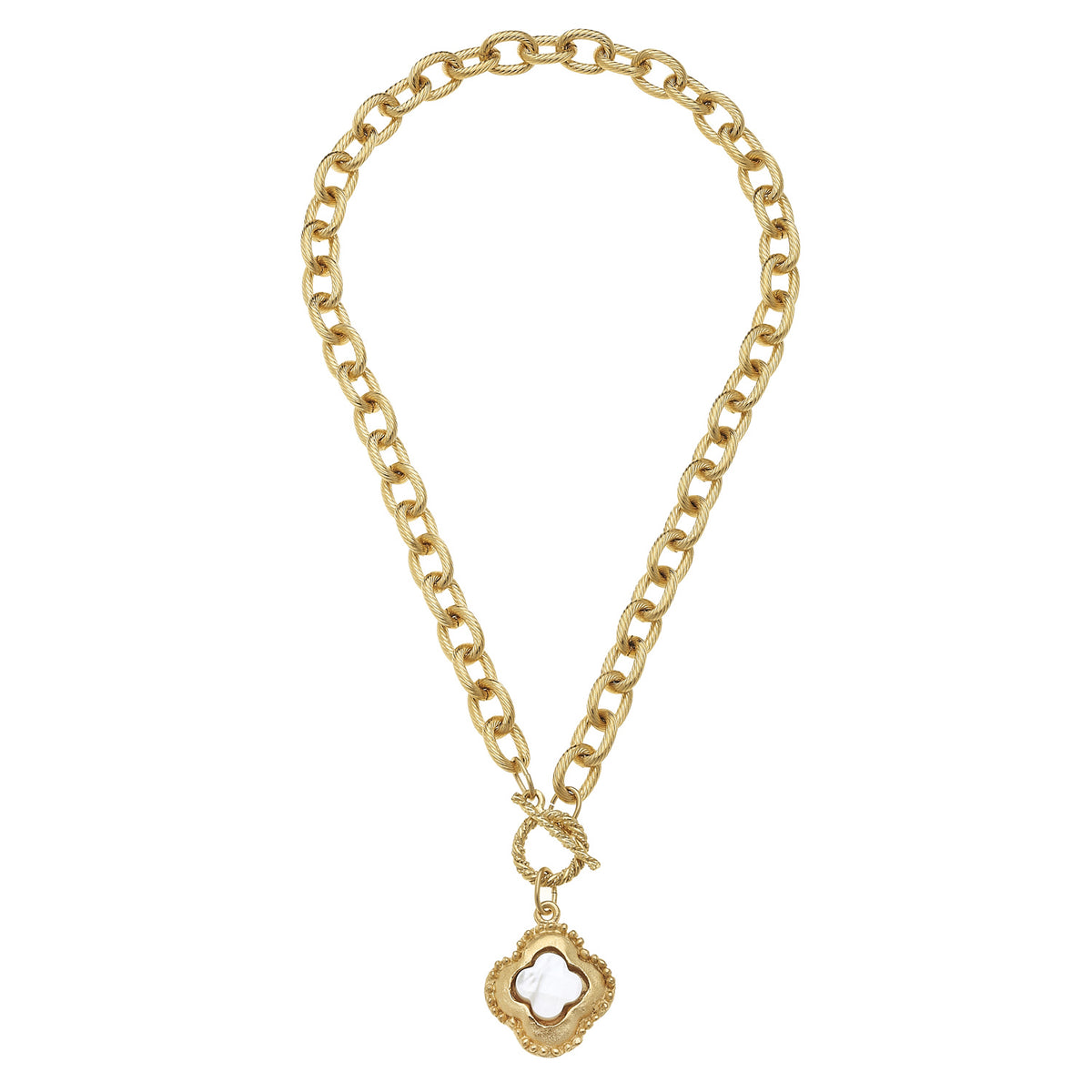 Camellia Clover Toggle Necklace