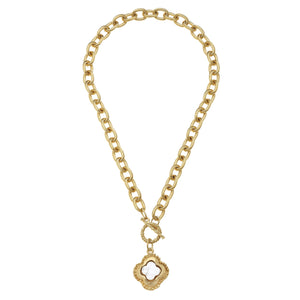 Camellia Clover Toggle Necklace