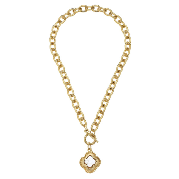 Camellia Clover Toggle Necklace